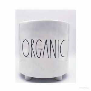 NEW Rae Dunn Organic Flower Compost Pot Home Decor Ceramic